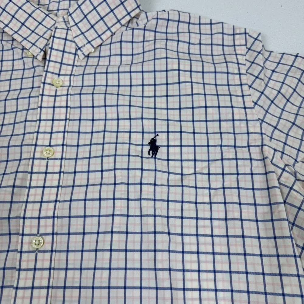 Polo Ralph Lauren Mens Large Classic Fit Performance‎ Shirt Short Sleeve Check